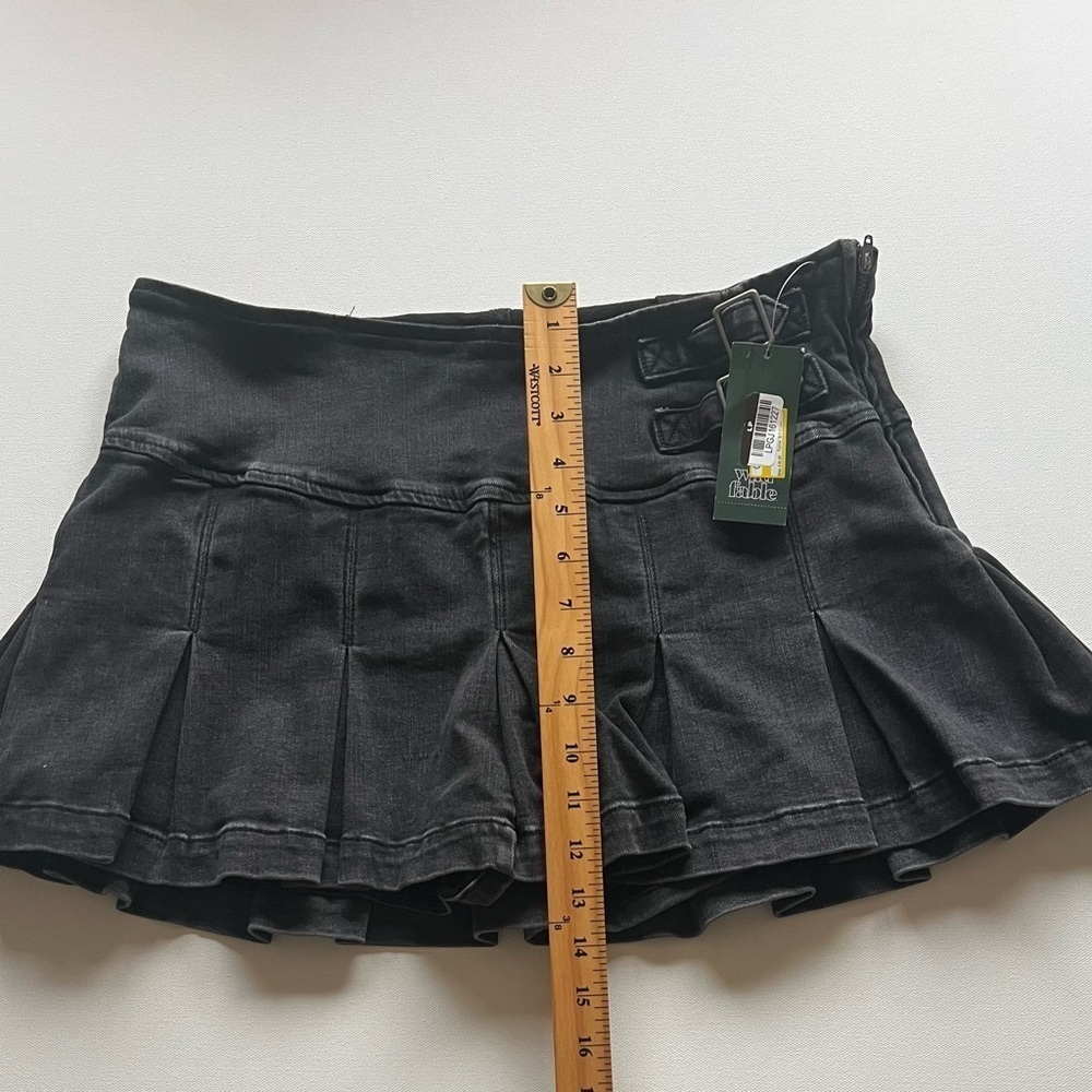 NEW Wild Fable Women's Pleated Black Mini Denim Tennis Skirt Size 14 (F2) - Picture 3 of 8